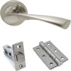 Intelligent Hardware Developer Zeta Door Pack with Hinges and Latch in Polished Chrome / Satin Nickel