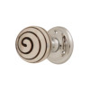Intelligent Hardware Black Swirl Mortice Knob on Round Rose in Chrome Plated