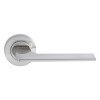 065-16E MILAN SATIN NICKEL LEVER ON ROUND ROSE