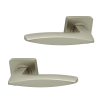 Intelligent Hardware Sable Lever on Square Rose in Pearl Nickel Plated