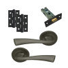 Intelligent Hardware Scimitar Latch Pack in Gun Metal Grey