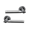 Intelligent Hardware Turquoise Lever in Polished Chrome / Satin Chrome on Round Rose